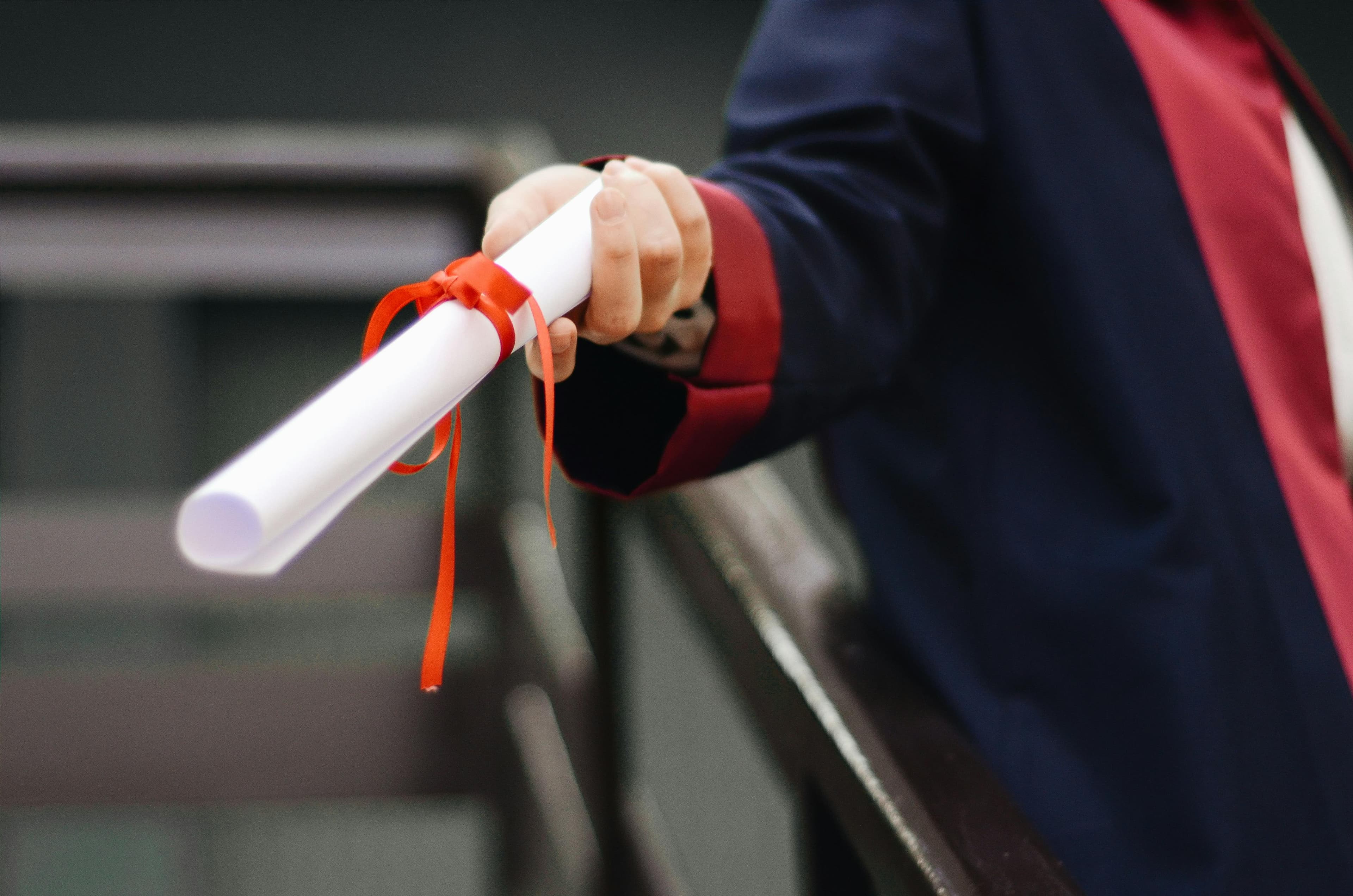 Student receiving scholarship